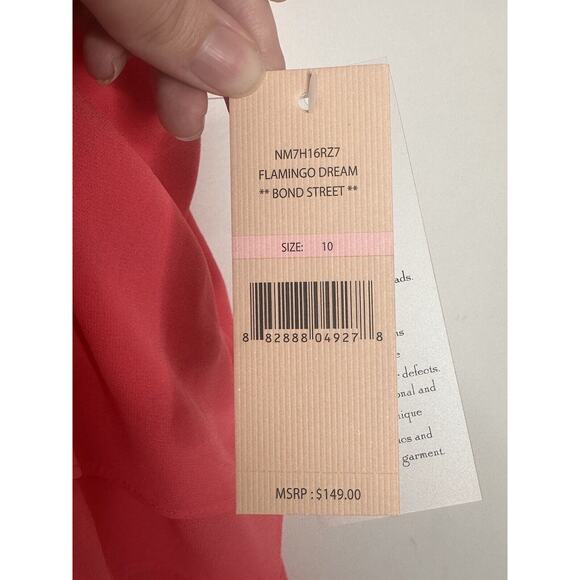 Nanette Lepore Dress Size 10 Asymmetrical Layered Ruffle Pink Flamingo Dream NWT - Picture 4 of 7